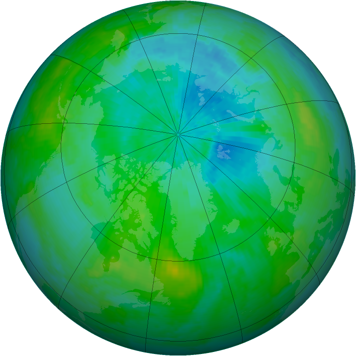 Arctic ozone map for 24 August 2002